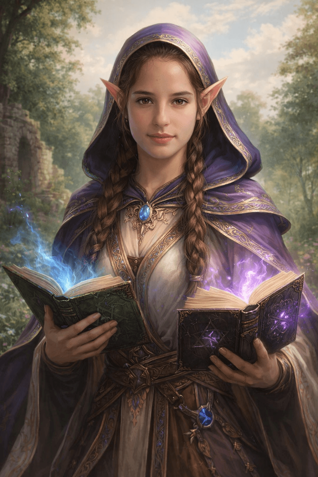 Elf mage character portrait